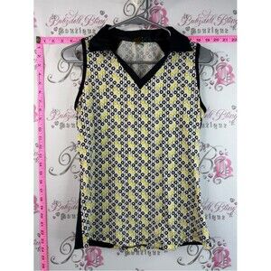 Swing tank top stretchy Sleeveless Patterned V-Neck Tank Top - Yellow/Black